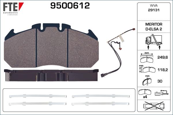 FTE 9500612 - Kit pastiglie freno, Freno a disco autozon.pro