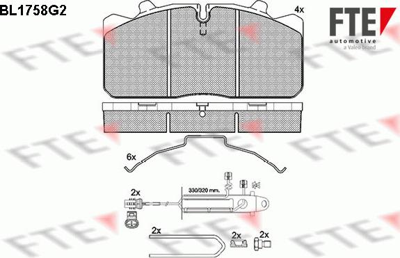 FTE BL1758G2 - Kit pastiglie freno, Freno a disco autozon.pro