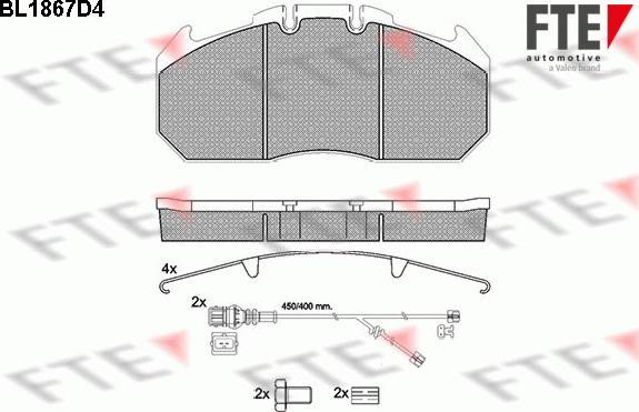 FTE BL1867D4 - Kit pastiglie freno, Freno a disco autozon.pro