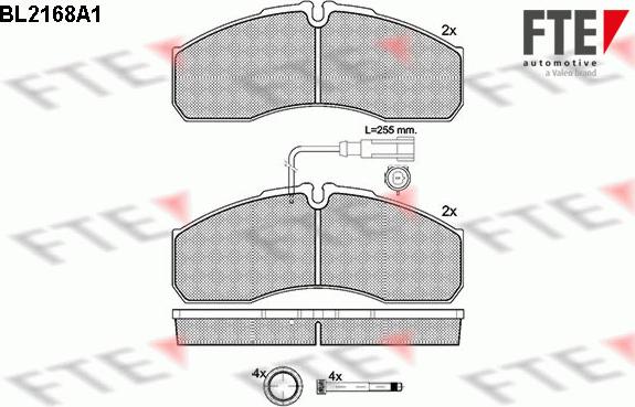 FTE 9500069 - Kit pastiglie freno, Freno a disco autozon.pro