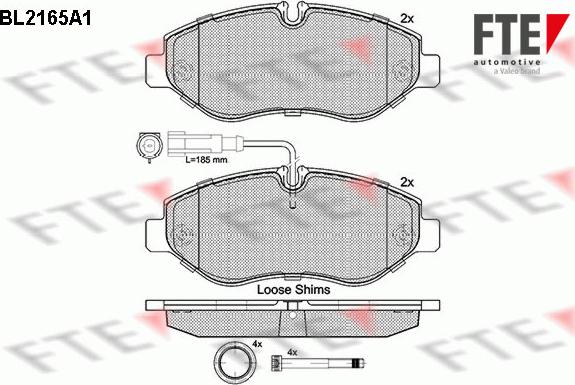 FTE BL2165A1 - Kit pastiglie freno, Freno a disco autozon.pro