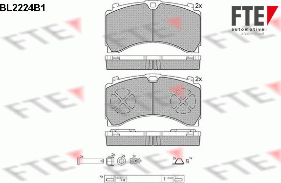 FTE 9500009 - Kit pastiglie freno, Freno a disco autozon.pro