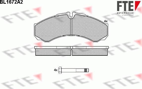 FTE BL1672A2 - Kit pastiglie freno, Freno a disco autozon.pro