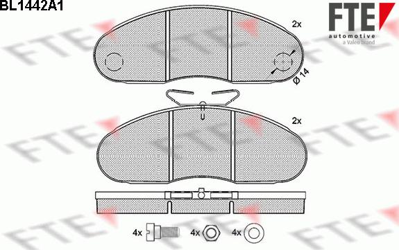 FTE 9500014 - Kit pastiglie freno, Freno a disco autozon.pro