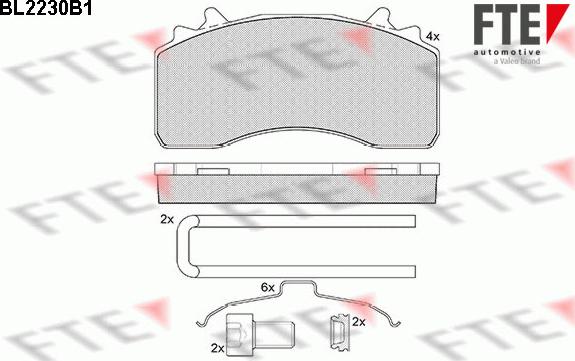 FTE 9500080 - Kit pastiglie freno, Freno a disco autozon.pro