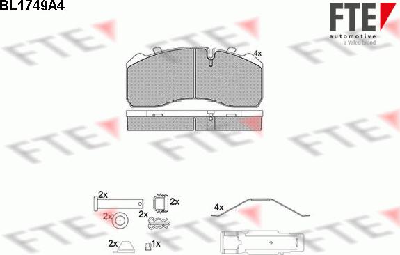 FTE 9500030 - Kit pastiglie freno, Freno a disco autozon.pro