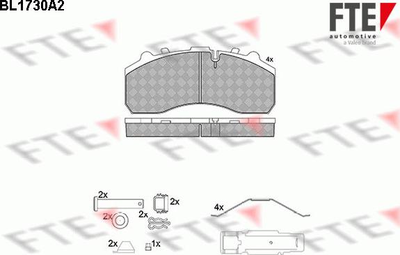 FTE 9500023 - Kit pastiglie freno, Freno a disco autozon.pro