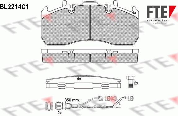 FTE 9500074 - Kit pastiglie freno, Freno a disco autozon.pro