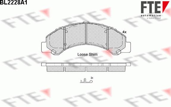 FTE 9500078 - Kit pastiglie freno, Freno a disco autozon.pro