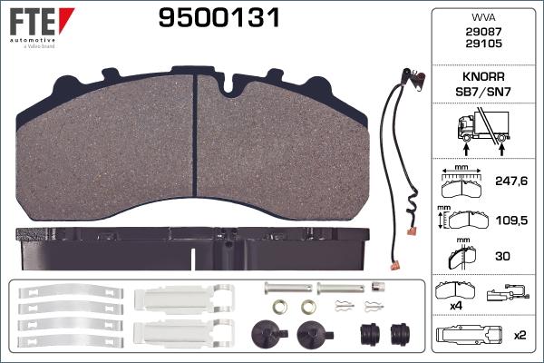 FTE 9500131 - Kit pastiglie freno, Freno a disco autozon.pro