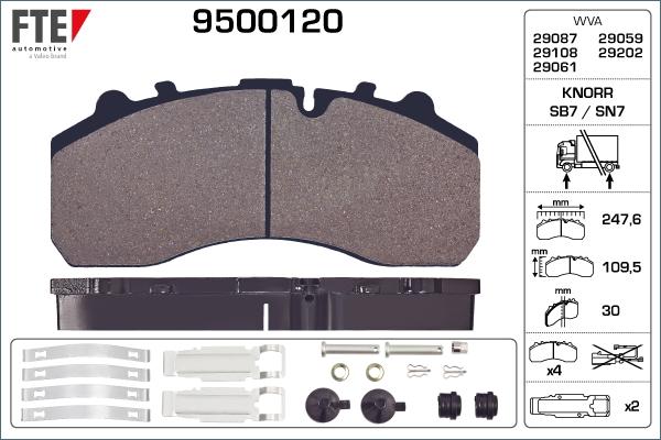 FTE 9500120 - Kit pastiglie freno, Freno a disco autozon.pro