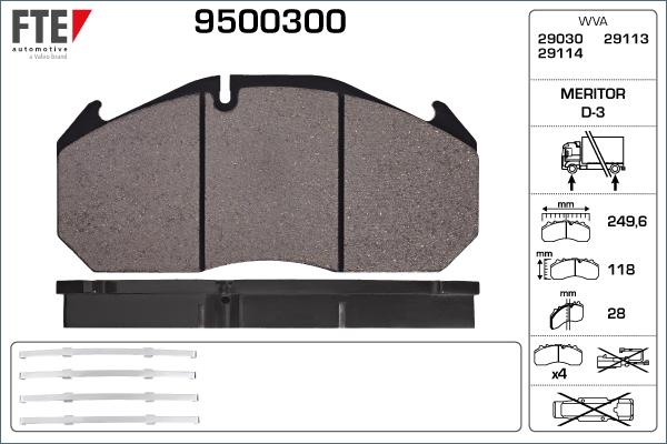 FTE 9500300 - Kit pastiglie freno, Freno a disco autozon.pro