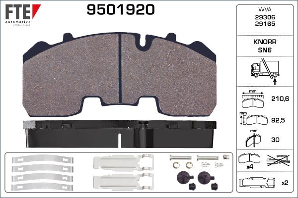 FTE 9501920 - Kit pastiglie freno, Freno a disco autozon.pro