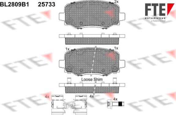 FTE 9010999 - Kit pastiglie freno, Freno a disco autozon.pro