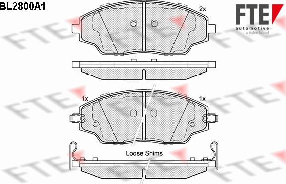 FTE BL2800A1 - Kit pastiglie freno, Freno a disco autozon.pro