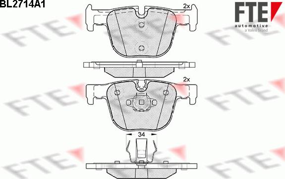 FTE 9010940 - Kit pastiglie freno, Freno a disco autozon.pro