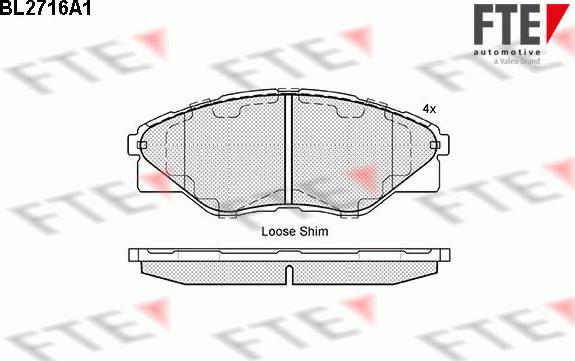 FTE BL2716A1 - Kit pastiglie freno, Freno a disco autozon.pro