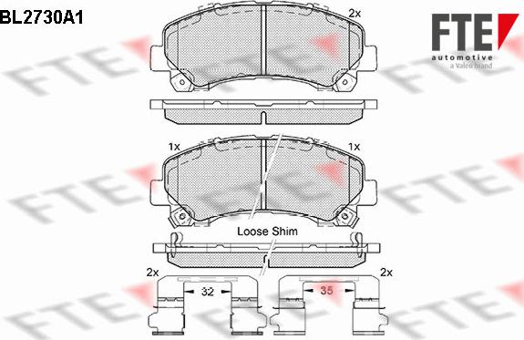 FTE 9010950 - Kit pastiglie freno, Freno a disco autozon.pro