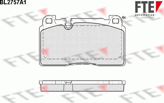 FTE BL2757A1 - Kit pastiglie freno, Freno a disco autozon.pro