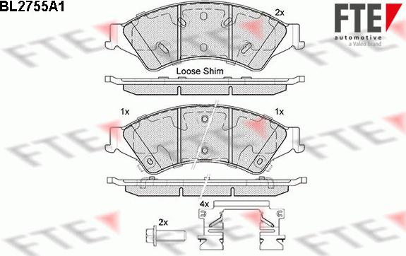 FTE BL2755A1 - Kit pastiglie freno, Freno a disco autozon.pro