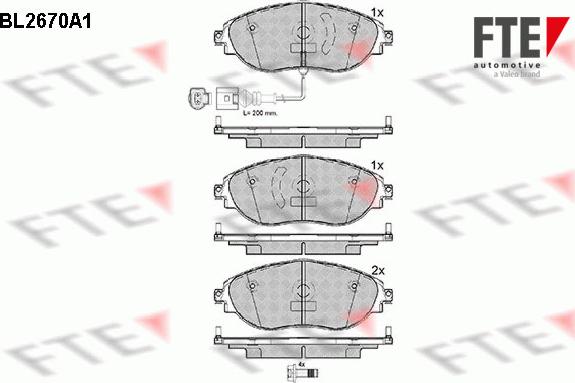 FTE BL2670A1 - Kit pastiglie freno, Freno a disco autozon.pro