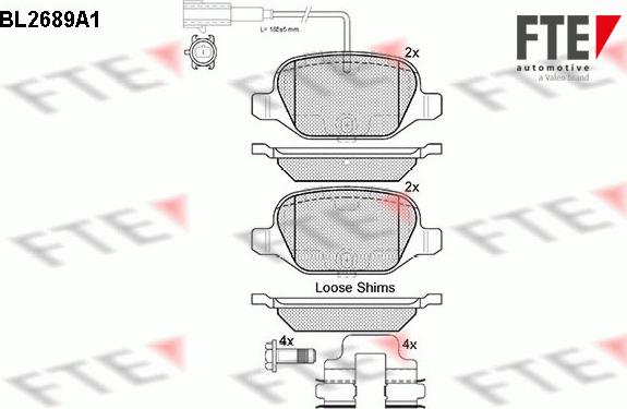 FTE 9010919 - Kit pastiglie freno, Freno a disco autozon.pro