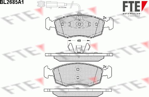 FTE 9010915 - Kit pastiglie freno, Freno a disco autozon.pro