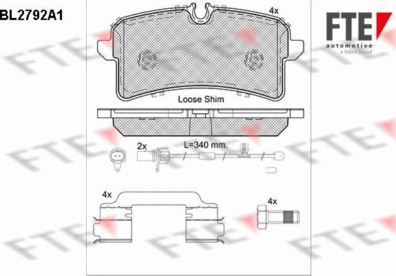 FTE 9010985 - Kit pastiglie freno, Freno a disco autozon.pro