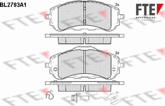 FTE BL2793A1 - Kit pastiglie freno, Freno a disco autozon.pro