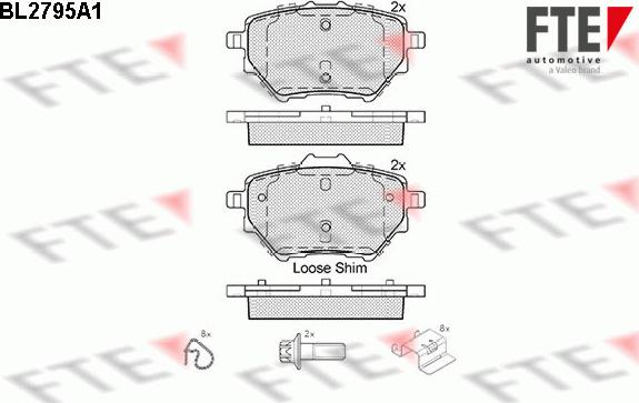 FTE BL2795A1 - Kit pastiglie freno, Freno a disco autozon.pro