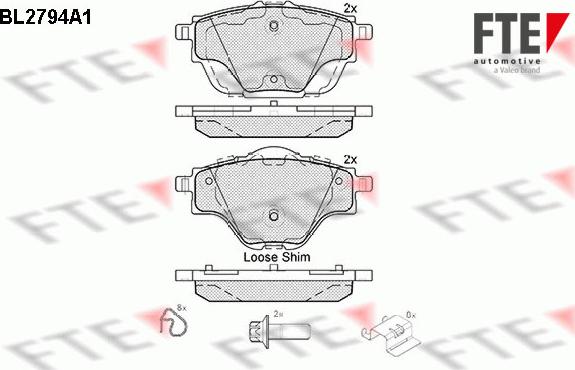 FTE BL2794A1 - Kit pastiglie freno, Freno a disco autozon.pro