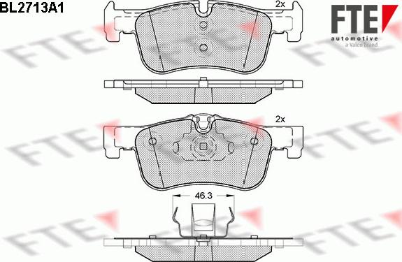 FTE BL2713A1 - Kit pastiglie freno, Freno a disco autozon.pro