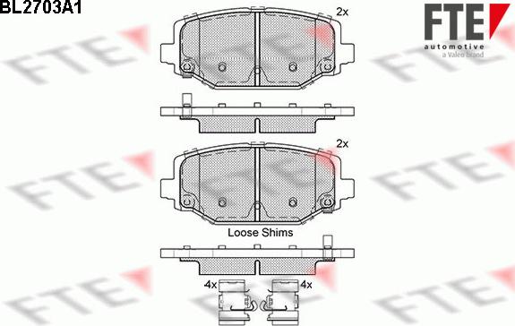 FTE 9010929 - Kit pastiglie freno, Freno a disco autozon.pro