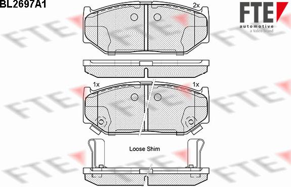 FTE BL2697A1 - Kit pastiglie freno, Freno a disco autozon.pro