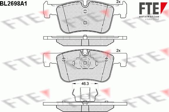 FTE BL2698A1 - Kit pastiglie freno, Freno a disco autozon.pro