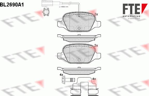 FTE 9010920 - Kit pastiglie freno, Freno a disco autozon.pro