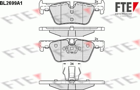 FTE BL2699A1 - Kit pastiglie freno, Freno a disco autozon.pro