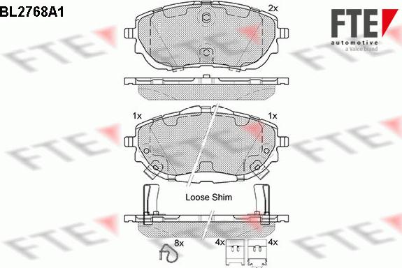 FTE BL2768A1 - Kit pastiglie freno, Freno a disco autozon.pro