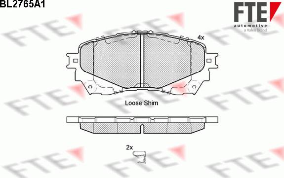 FTE BL2765A1 - Kit pastiglie freno, Freno a disco autozon.pro