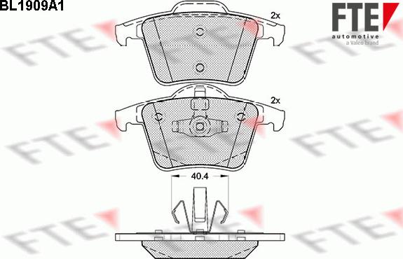 FTE BL1909A1 - Kit pastiglie freno, Freno a disco autozon.pro