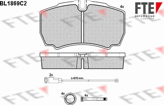 FTE BL1869C2 - Kit pastiglie freno, Freno a disco autozon.pro