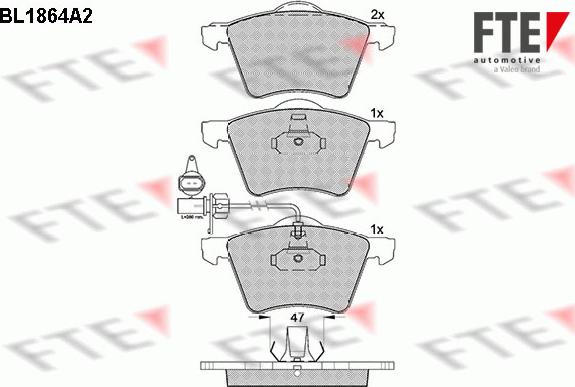 FTE BL1864A2 - Kit pastiglie freno, Freno a disco autozon.pro