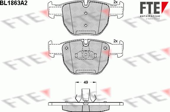 FTE BL1863A2 - Kit pastiglie freno, Freno a disco autozon.pro