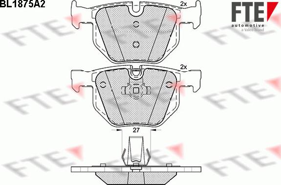 FTE BL1875A2 - Kit pastiglie freno, Freno a disco autozon.pro