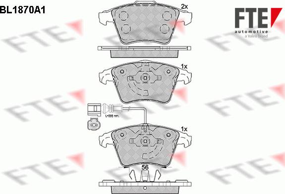 FTE BL1870A1 - Kit pastiglie freno, Freno a disco autozon.pro