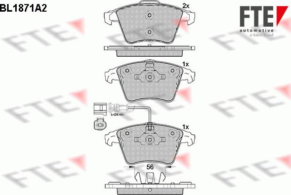 FTE BL1871A2 - Kit pastiglie freno, Freno a disco autozon.pro