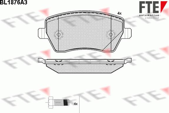 FTE BL1876A3 - Kit pastiglie freno, Freno a disco autozon.pro