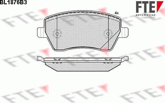 FTE BL1876B3 - Kit pastiglie freno, Freno a disco autozon.pro