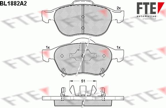 FTE 9010467 - Kit pastiglie freno, Freno a disco autozon.pro