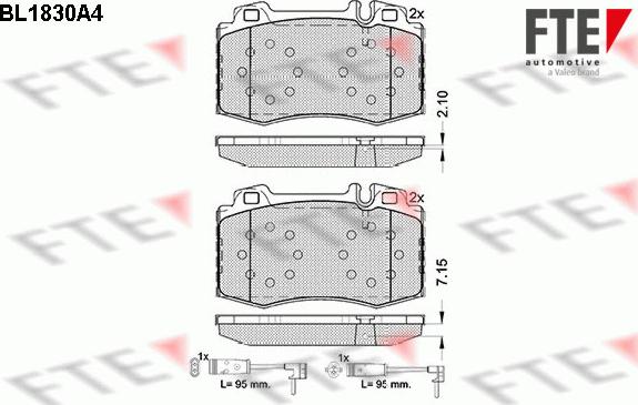 FTE BL1830A4 - Kit pastiglie freno, Freno a disco autozon.pro